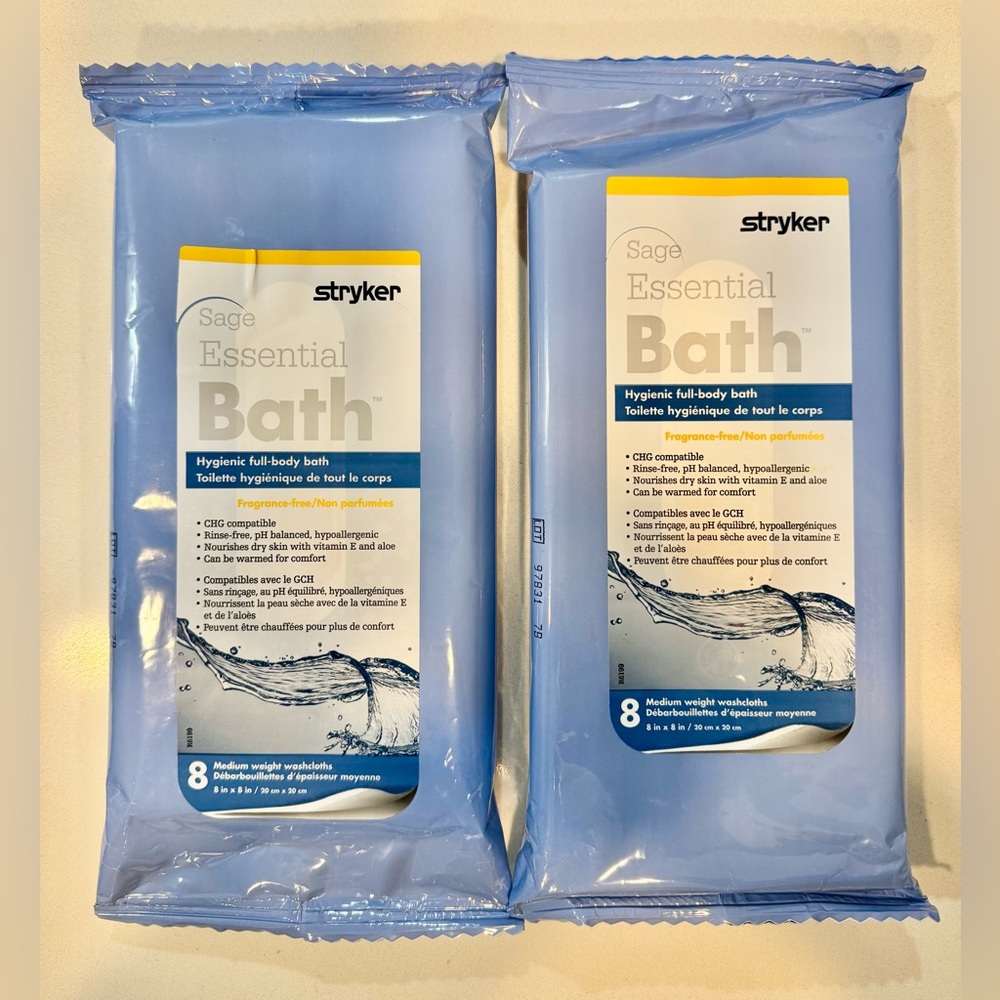 2 Packed Set_Stryker Sage Essential Bath 8Pk Washcloths 7803-C_NWT
